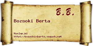 Bozsoki Berta névjegykártya